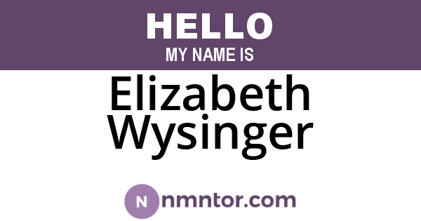 Elizabeth Wysinger
