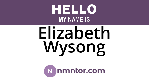 Elizabeth Wysong