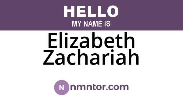 Elizabeth Zachariah