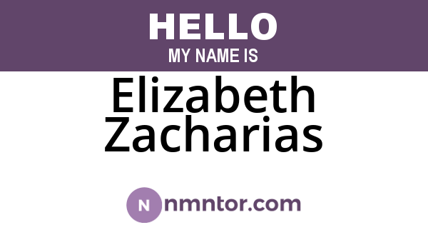 Elizabeth Zacharias