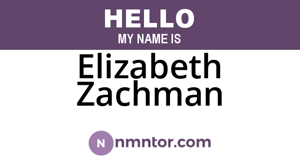 Elizabeth Zachman