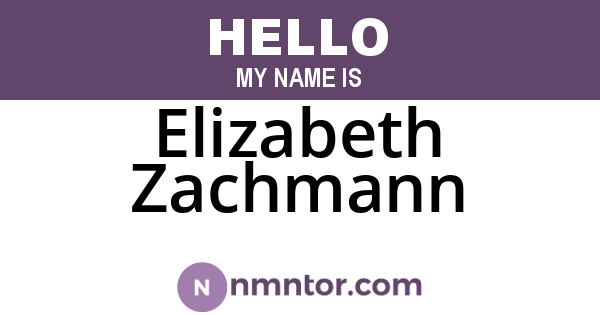 Elizabeth Zachmann