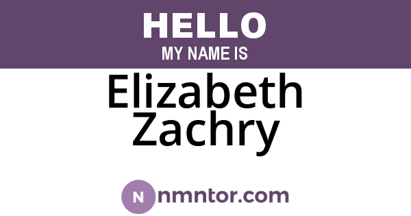 Elizabeth Zachry