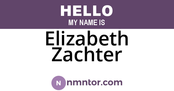 Elizabeth Zachter