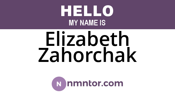 Elizabeth Zahorchak