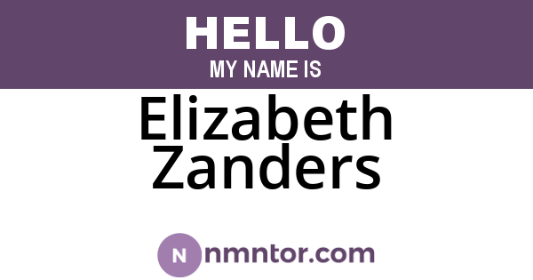 Elizabeth Zanders