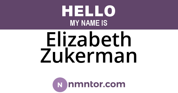 Elizabeth Zukerman