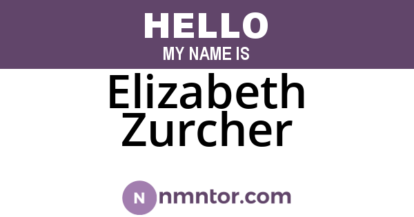 Elizabeth Zurcher