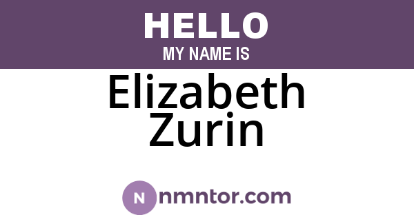 Elizabeth Zurin