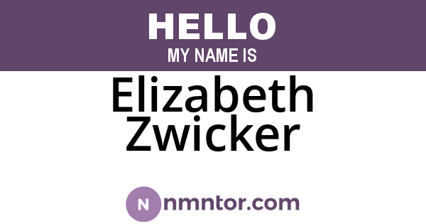 Elizabeth Zwicker