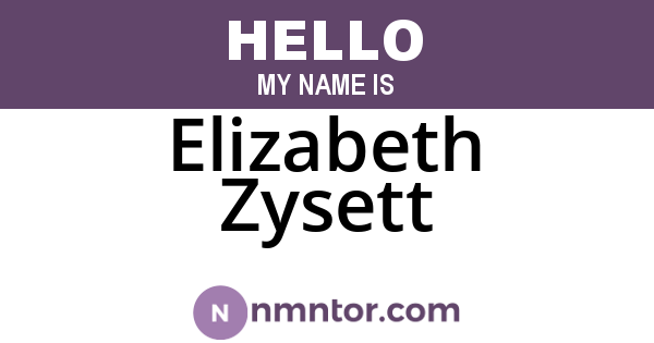 Elizabeth Zysett