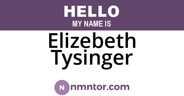 Elizebeth Tysinger