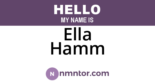 Ella Hamm