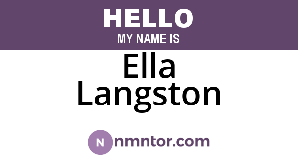 Ella Langston