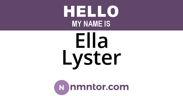Ella Lyster