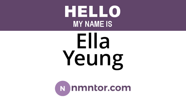 Ella Yeung