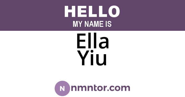Ella Yiu