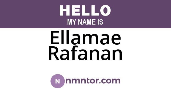 Ellamae Rafanan