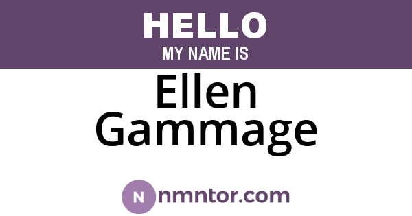 Ellen Gammage