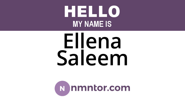 Ellena Saleem