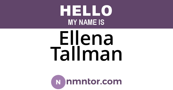 Ellena Tallman