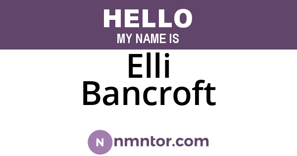Elli Bancroft