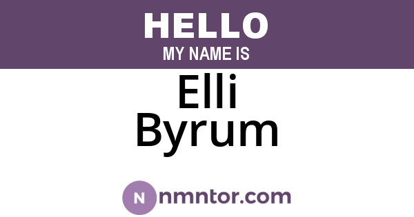 Elli Byrum