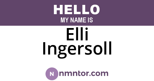 Elli Ingersoll