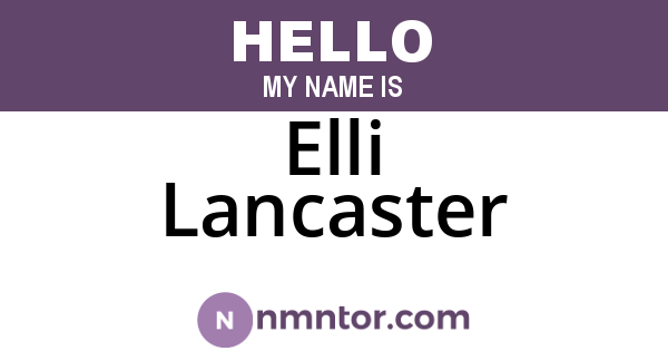 Elli Lancaster