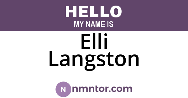 Elli Langston