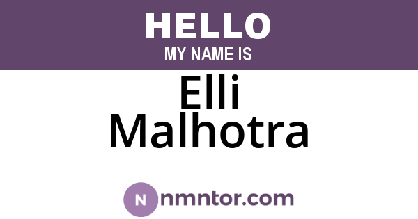Elli Malhotra