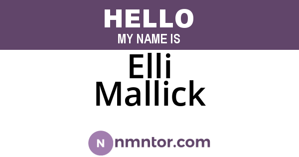 Elli Mallick