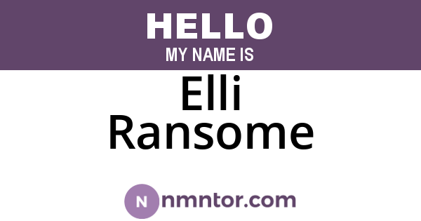 Elli Ransome