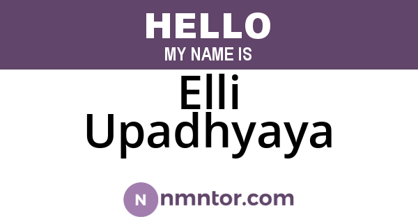 Elli Upadhyaya