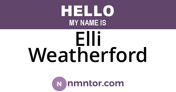 Elli Weatherford