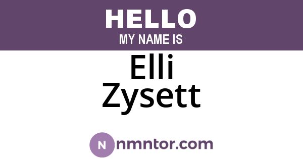 Elli Zysett
