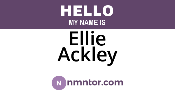 Ellie Ackley
