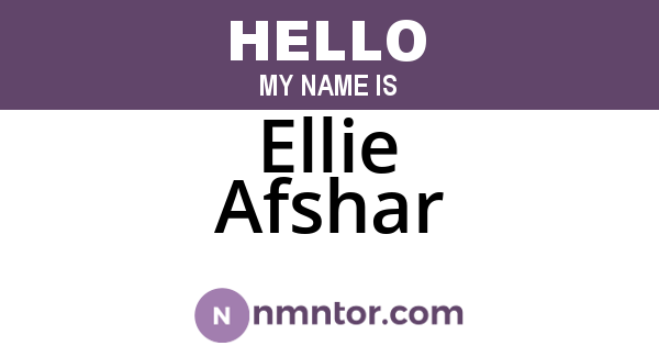 Ellie Afshar