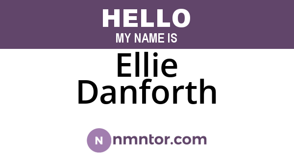 Ellie Danforth