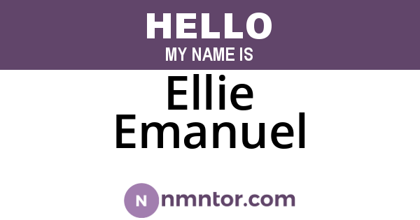 Ellie Emanuel