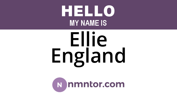 Ellie England