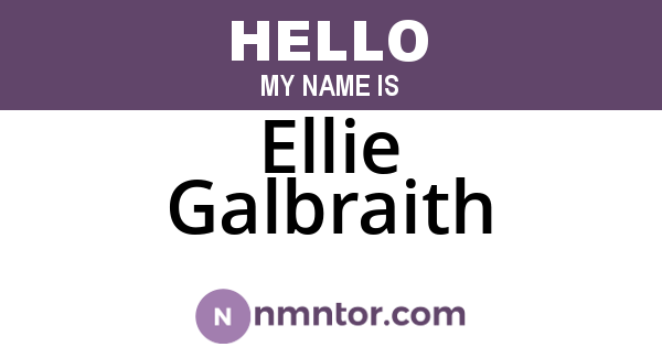 Ellie Galbraith