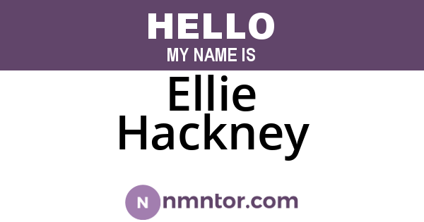 Ellie Hackney