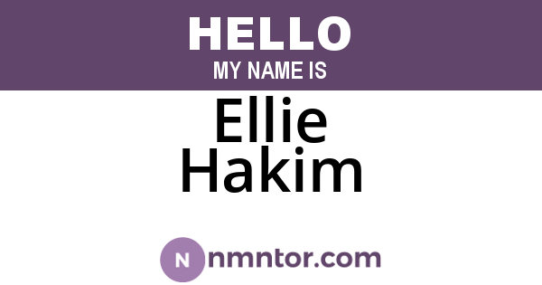 Ellie Hakim