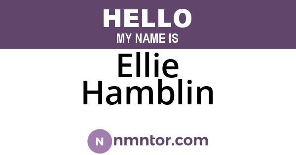 Ellie Hamblin