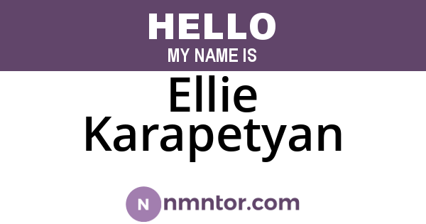 Ellie Karapetyan