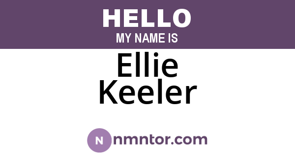 Ellie Keeler