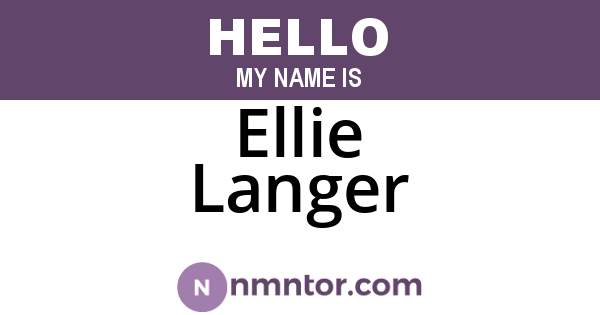 Ellie Langer