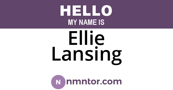 Ellie Lansing