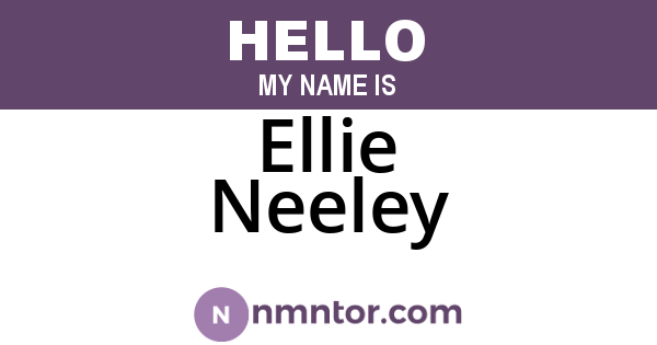 Ellie Neeley